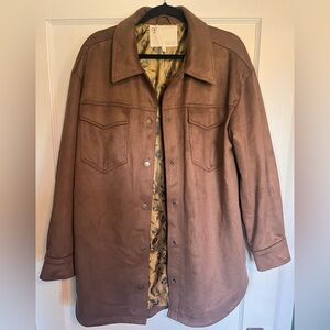 Pilcro Tan Faux Suede Shacket